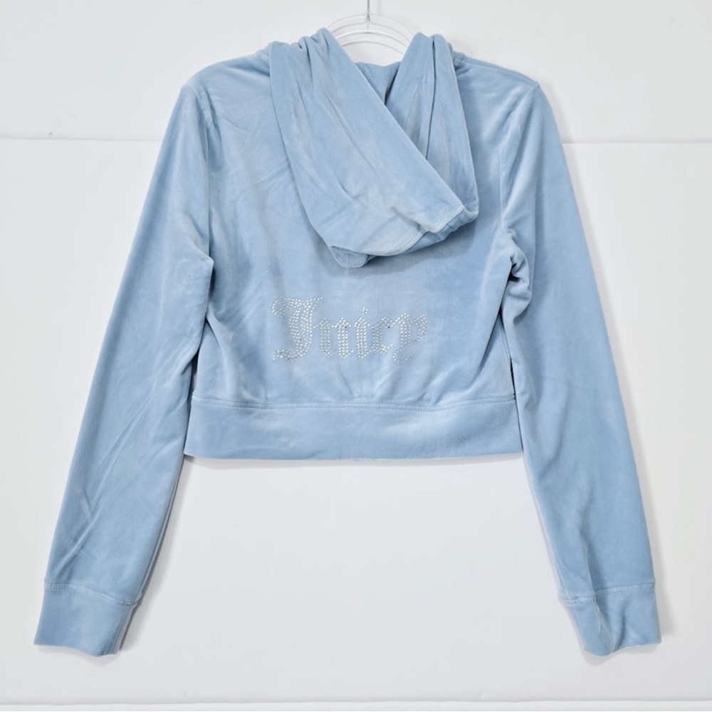 NWT ⚜️🩵⚜️ Juicy Couture Retro Velour Tracksuit Women XL Frosted Blue - Picture 3 of 11